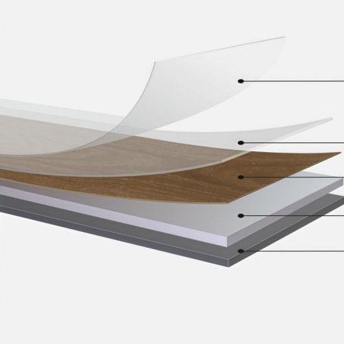 0,3–0,5 mm Nutzschicht, trockener LVT-Bodenbelag
